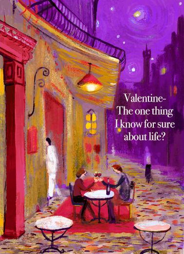 Valentine Cafe Valentine's Day card Valentine Cafe Funny Valentine's Day Send a wish with this sweet "French Cafe" Valentine's Day card or Ecard to put a smile on someone's face today.